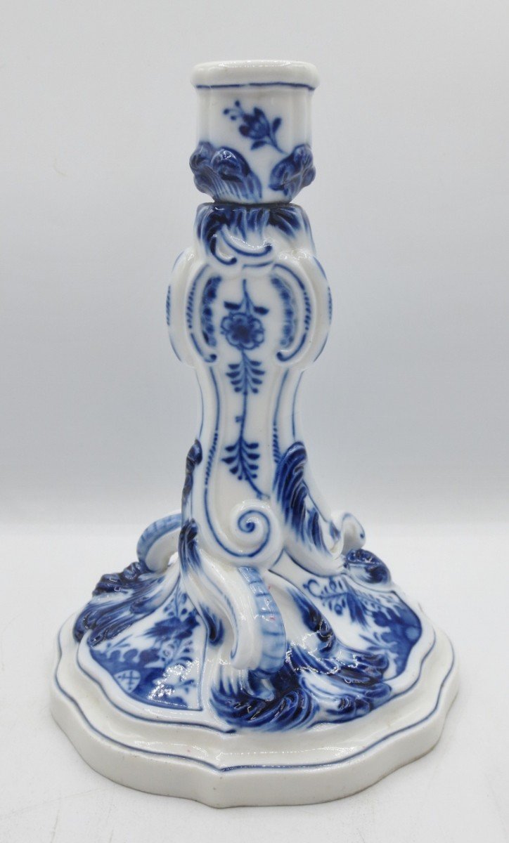 Meissen Porcelain Candlesticks. -photo-3