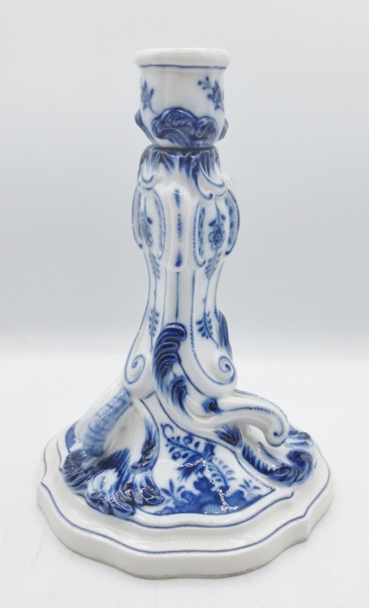 Meissen Porcelain Candlesticks. -photo-4