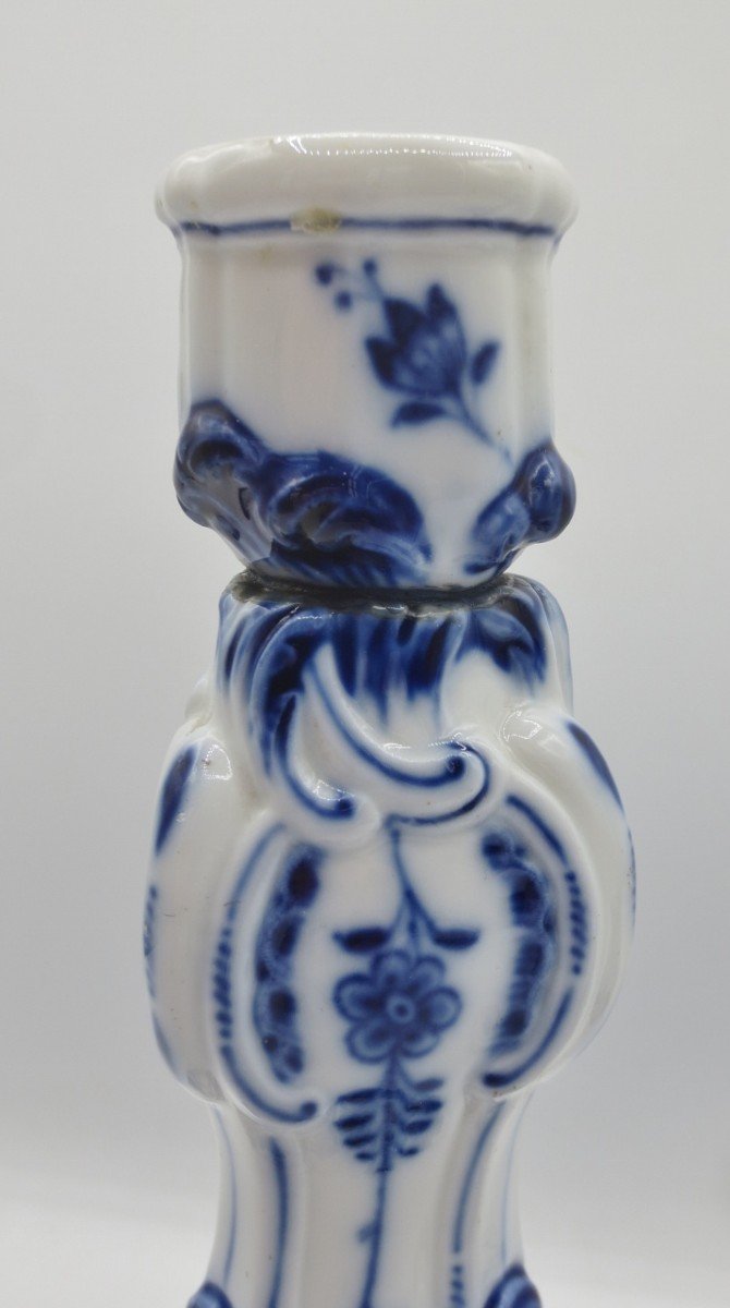 Meissen Porcelain Candlesticks. -photo-5