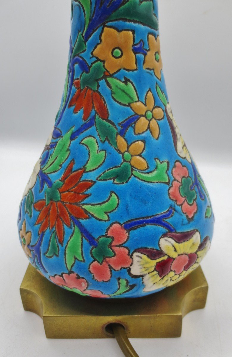 Longwy Earthenware Lamp,  -photo-2