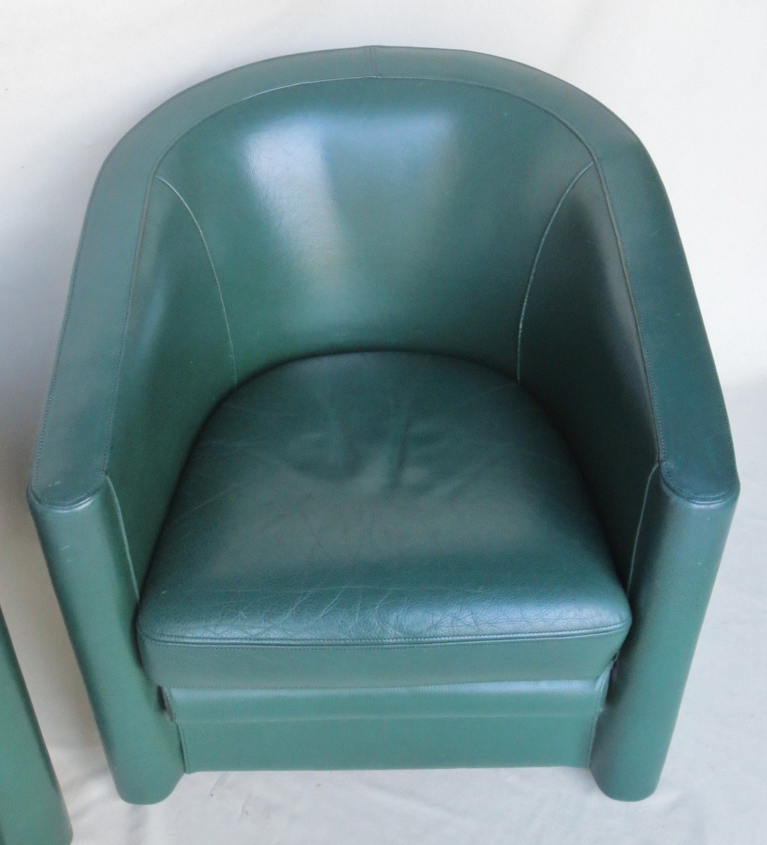 Pair Of Leather Armchairs, 20th Century. -photo-1