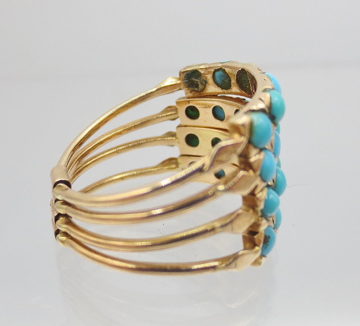 Bague de Harem, or et turquoises.  -photo-2