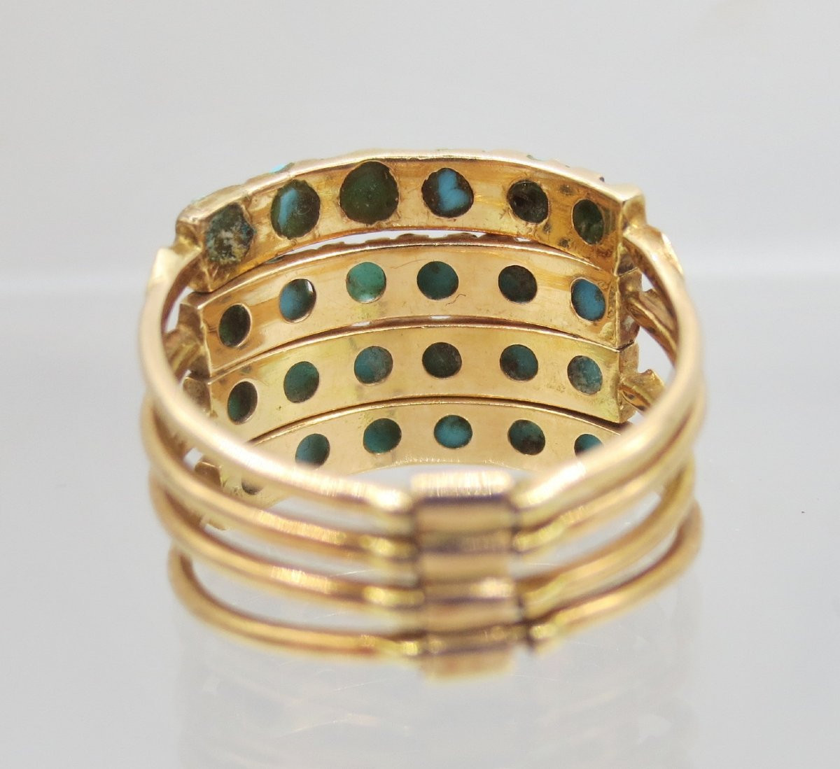 Bague de Harem, or et turquoises.  -photo-3