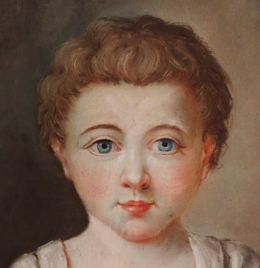 Portrait d' Éléonore, Pastel d' époque Louis XV.-photo-2