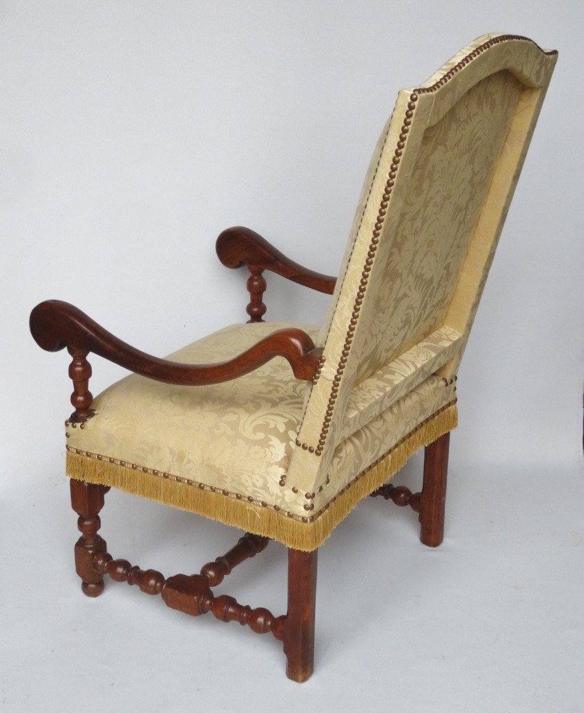 Louis XIV Period Walnut Armchair.-photo-5