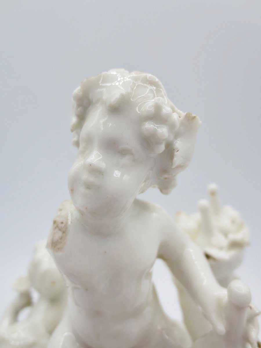 Childhood Of Bacchus, 18th Century Porcelain.-photo-7