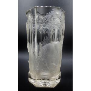 Bohemian Crystal Goblet, 19th Century.