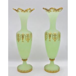 Opaline Vases, 19th Century. 