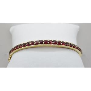 Bangle Bracelet, Vermeil And Garnets. 