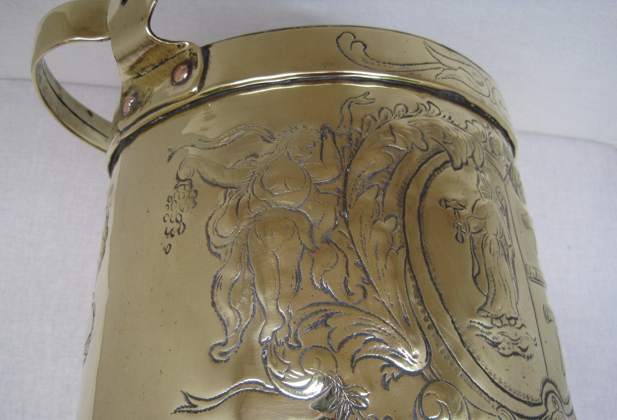 Rare Brass Kettle. Decoration Of Saint éloi. 18th Century.-photo-5