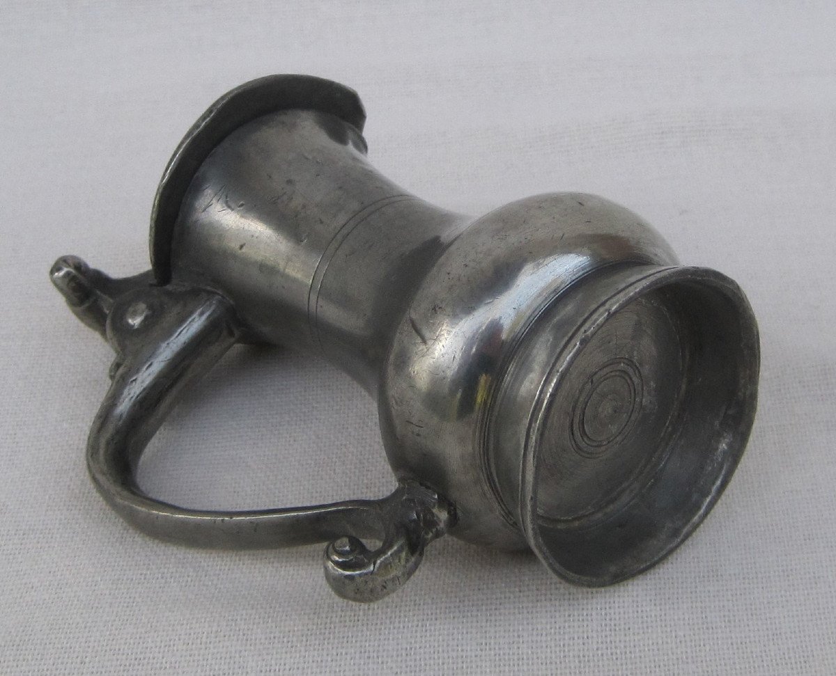 Small Pewter Pitcher, Called Demi-posson. Rouen. Late 18th Century.-photo-3