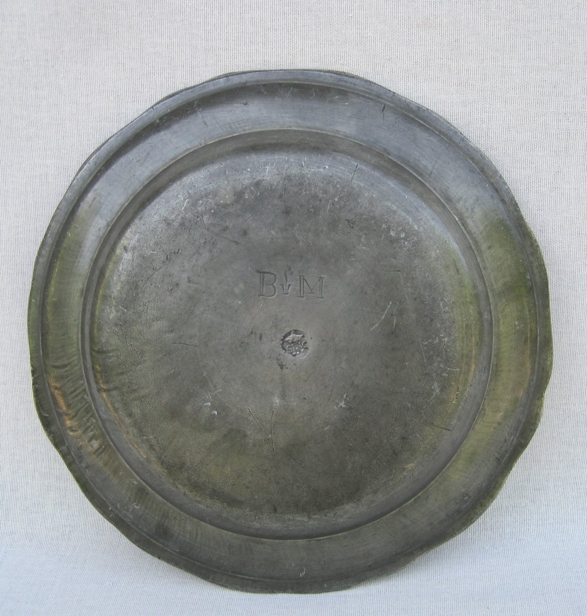 Round Plate, Pewter. 18th Century.-photo-3