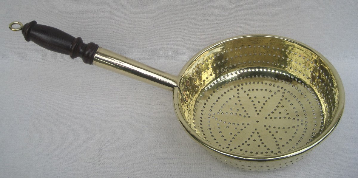 Strainer In Brass. 18th Century.