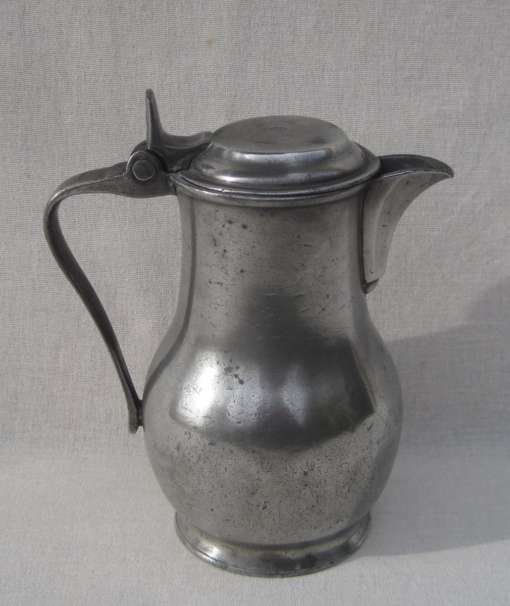 Pewter Pitcher. Lille. 19th Century.-photo-5