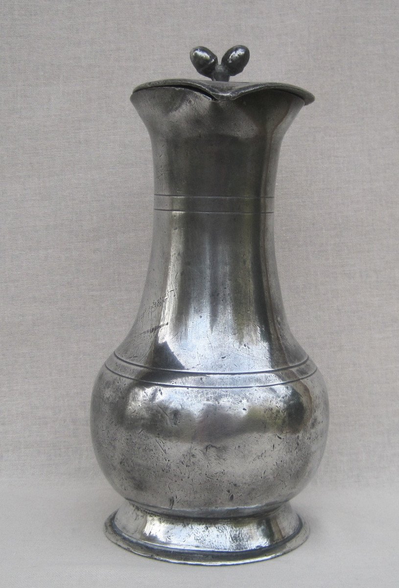 Pewter Pitcher. Guéroult In Falaise. 18th Century.-photo-4