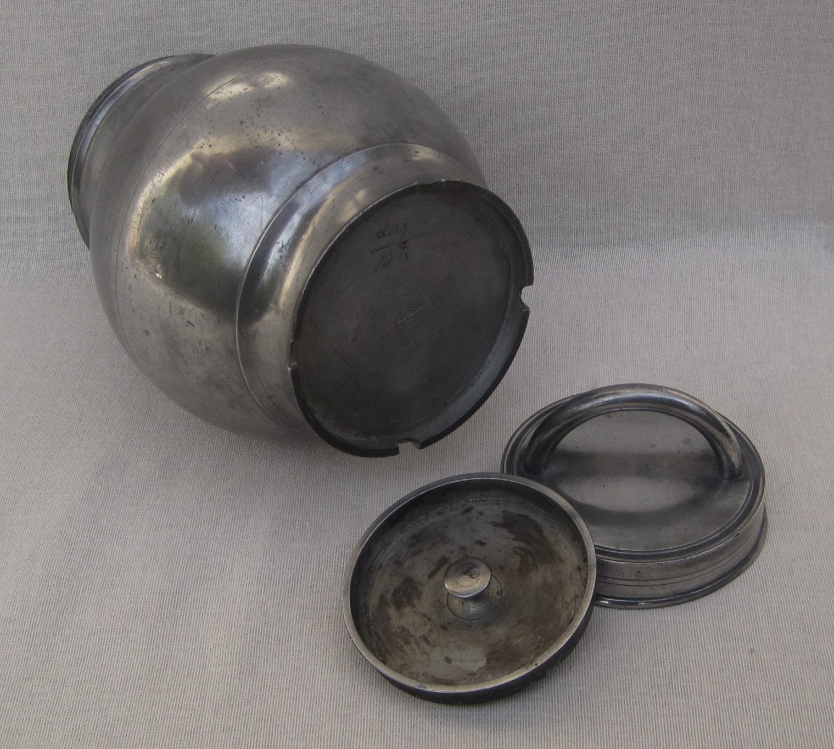 Suspender, Bouillon Pot, In Pewter. Late 19th-early 20th Century.-photo-4