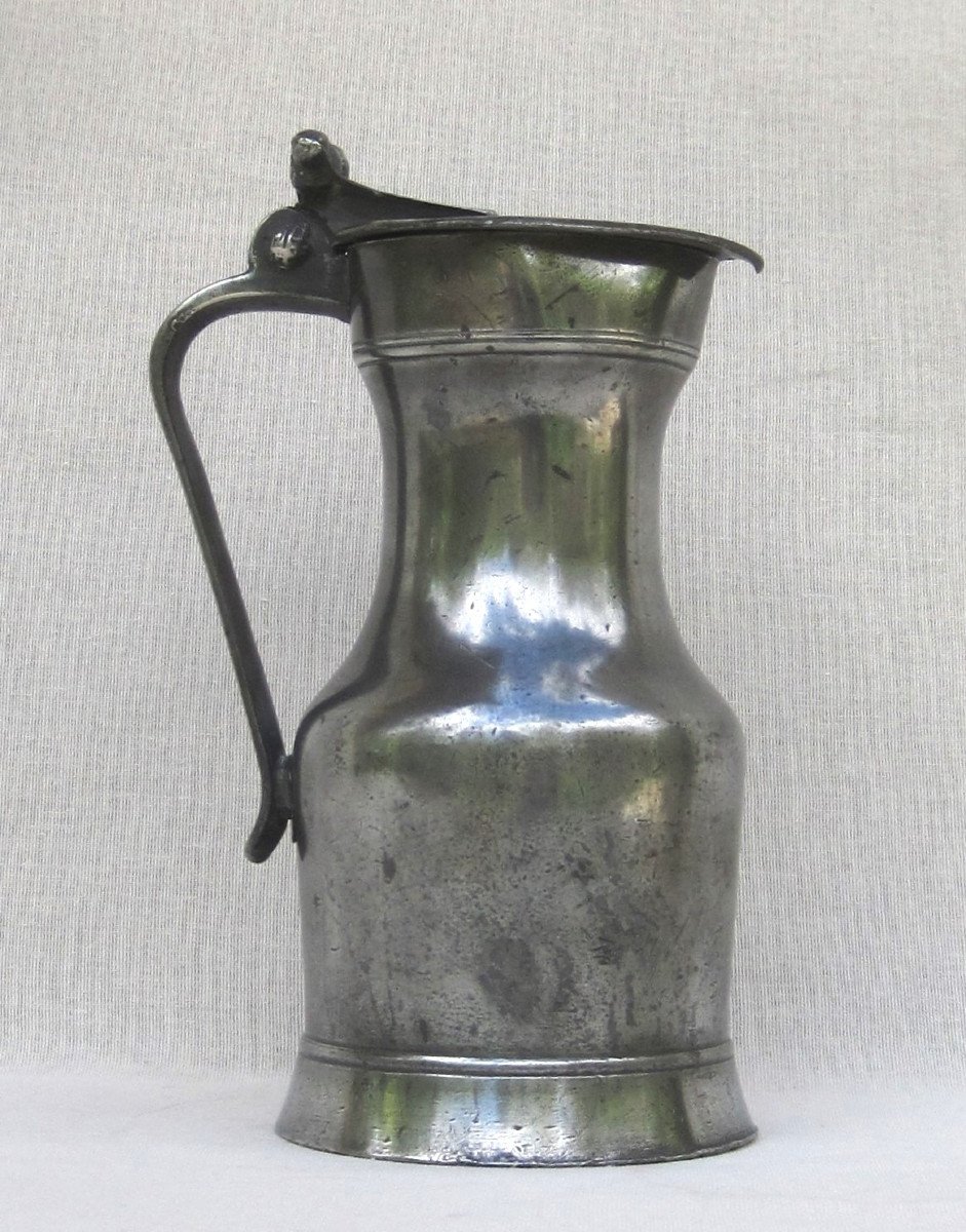 Pewter Pitcher. Lisieux. Early 19th Century.