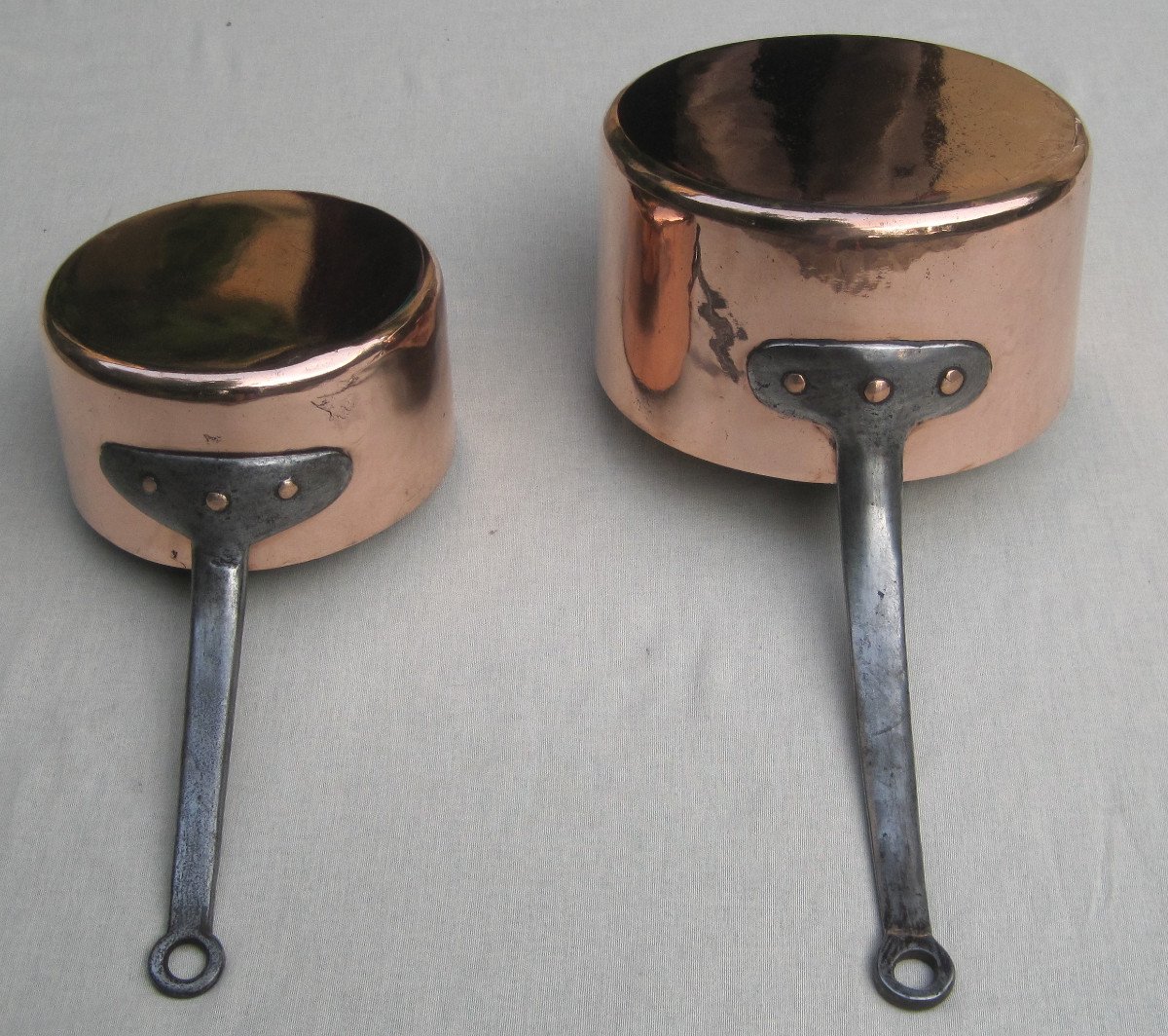 Set Of 2 Casseroles, In Copper. 19th Century.-photo-2