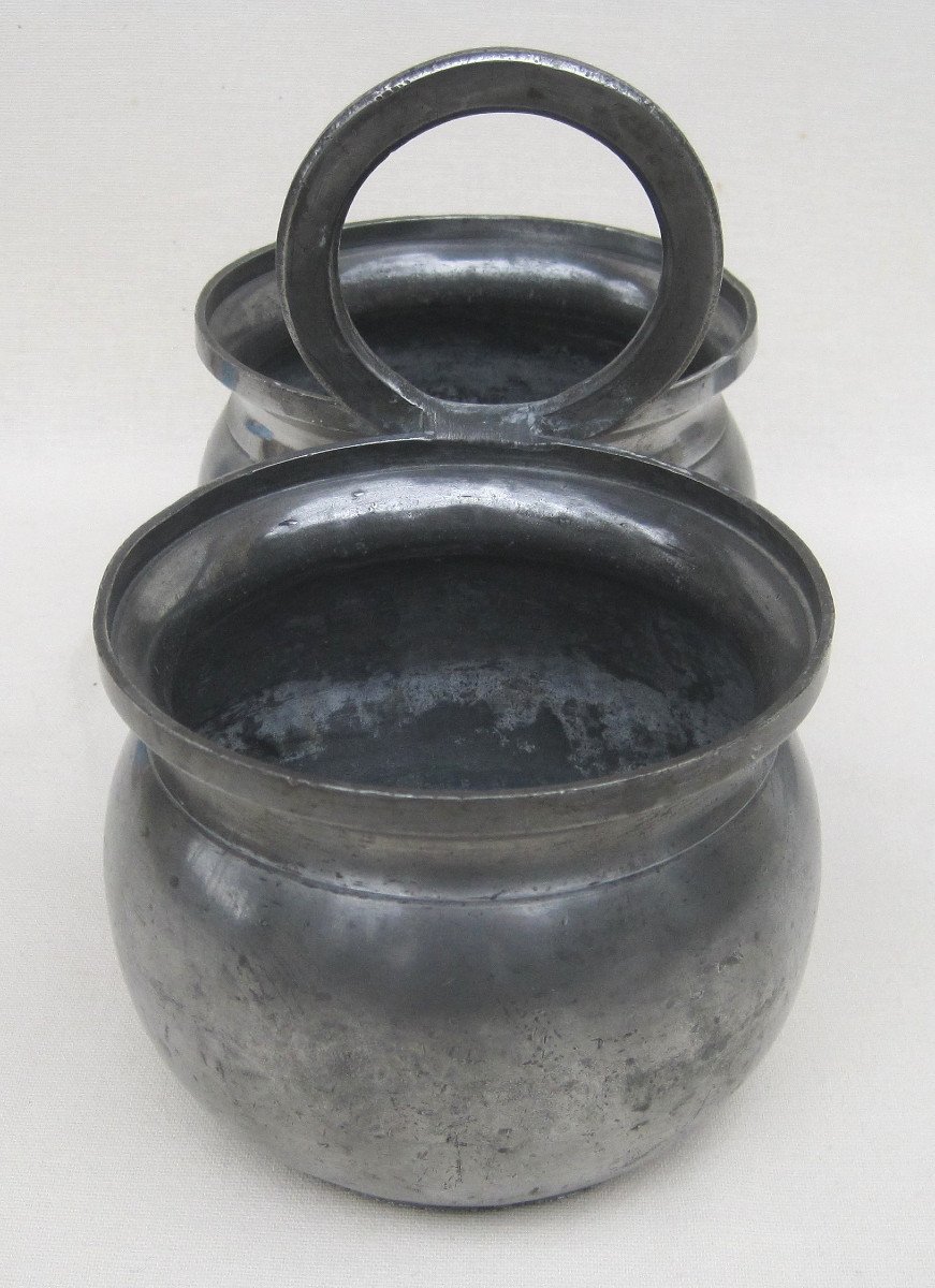 Dinner Holder In Pewter. Washer In Paris. First Half Of The 20th Century.-photo-1