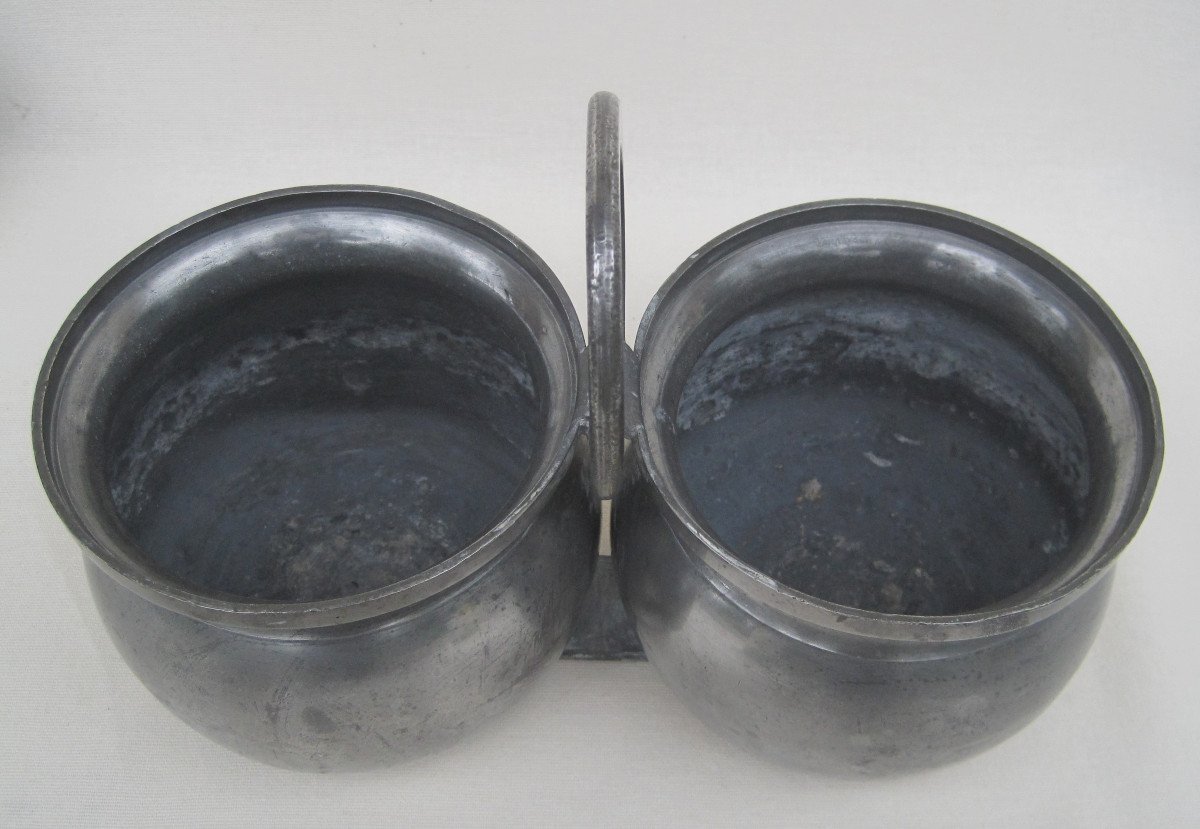 Dinner Holder In Pewter. Washer In Paris. First Half Of The 20th Century.-photo-2