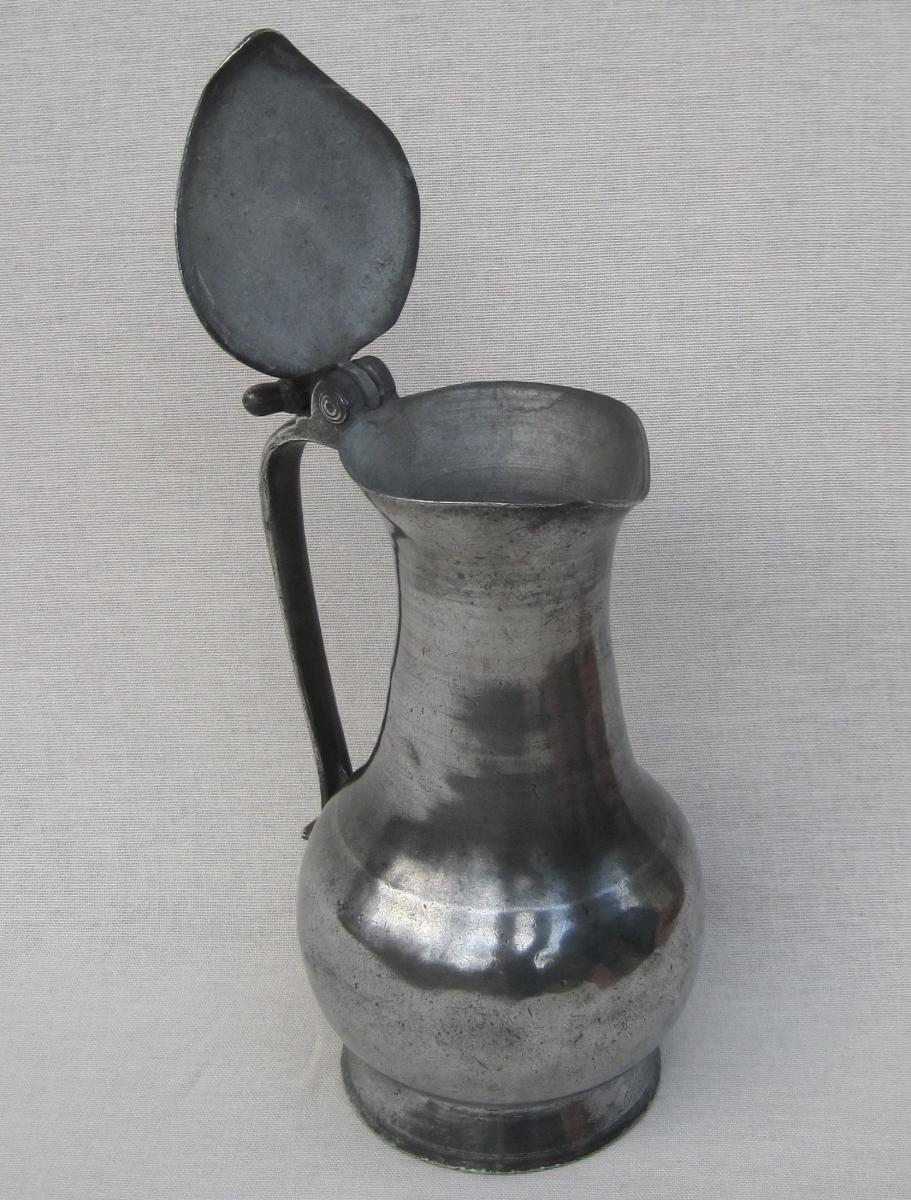 Pewter Pitcher. Argentan. Eighteenth Century-photo-1