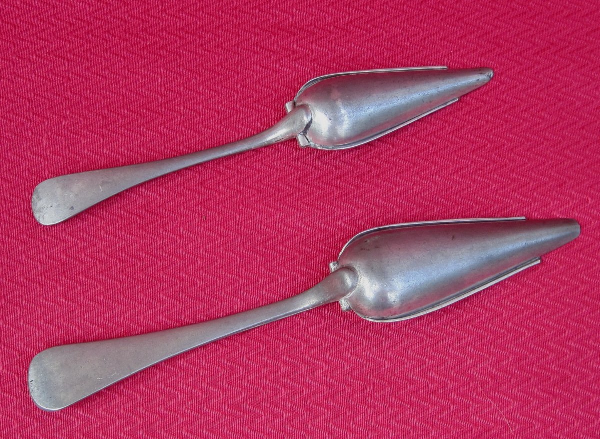 Two Medicine Spoons, Tin. Medical Pewter. 19th Century.-photo-4