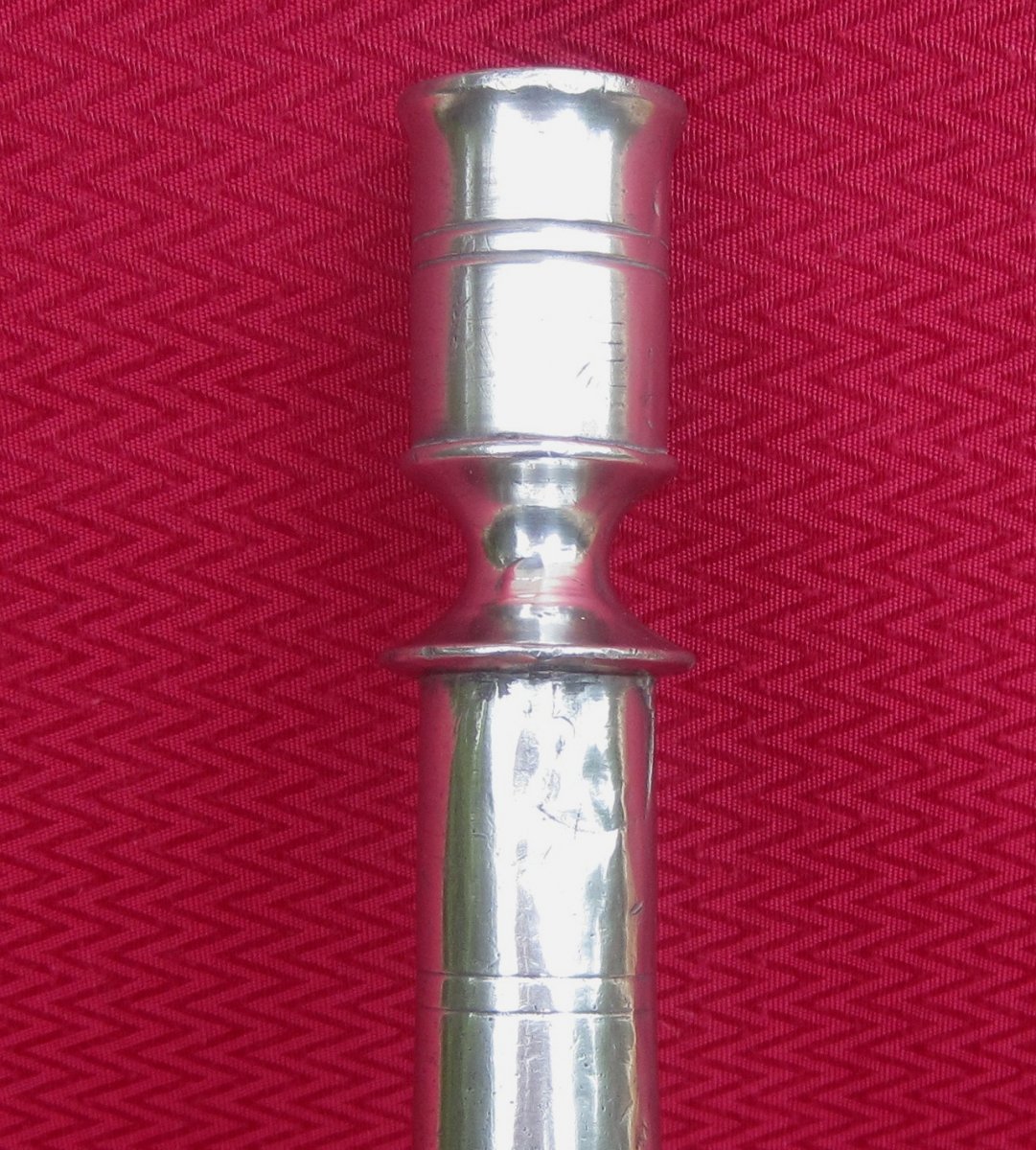 Large Torch In Pewter. First Half Of The 19th Century-photo-4