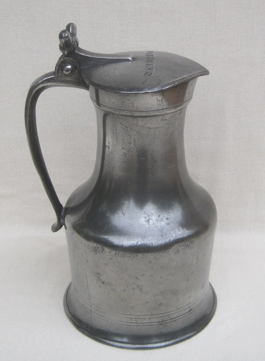 Pitcher In Tin. Caen And Its Region. Late Eighteenth-early Nineteenth Century.-photo-1
