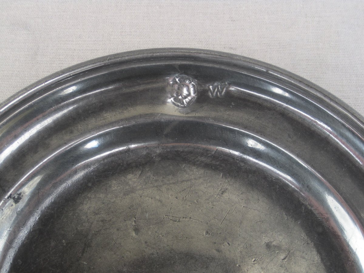 Pewter Plate. 19th C.-photo-3