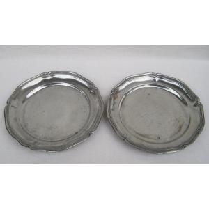 Pair Of Pewter Plates.