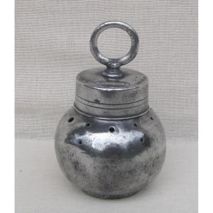 Leeing Ball, In Pewter. Medical Tins. 18th-19th Century.