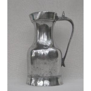 Uncovered Pitcher, In Pewter. Rouen. 18th Century.