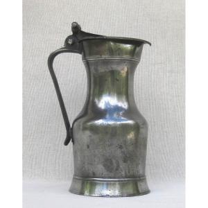 Pewter Pitcher. Lisieux. Early 19th Century.