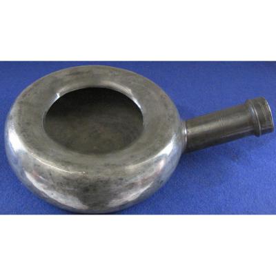 Bedpan, Punched, Medical Pewter. Nineteenth Century.