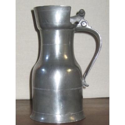 Pewter Pitcher. Nemours. 18th Century.