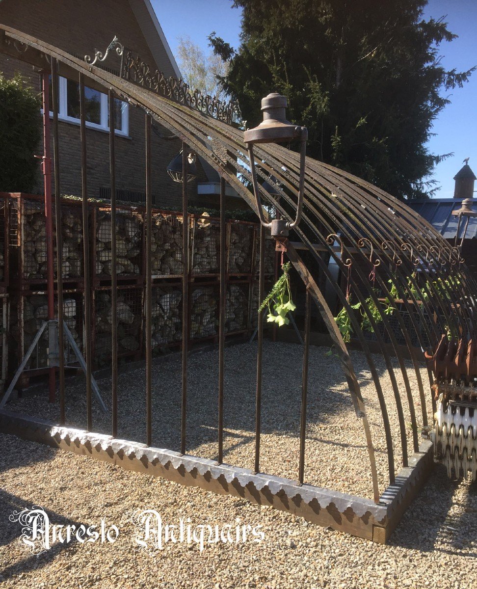 Wrought Iron Wall Greenhouse, Antique Wrought Iron Wall Greenhouse