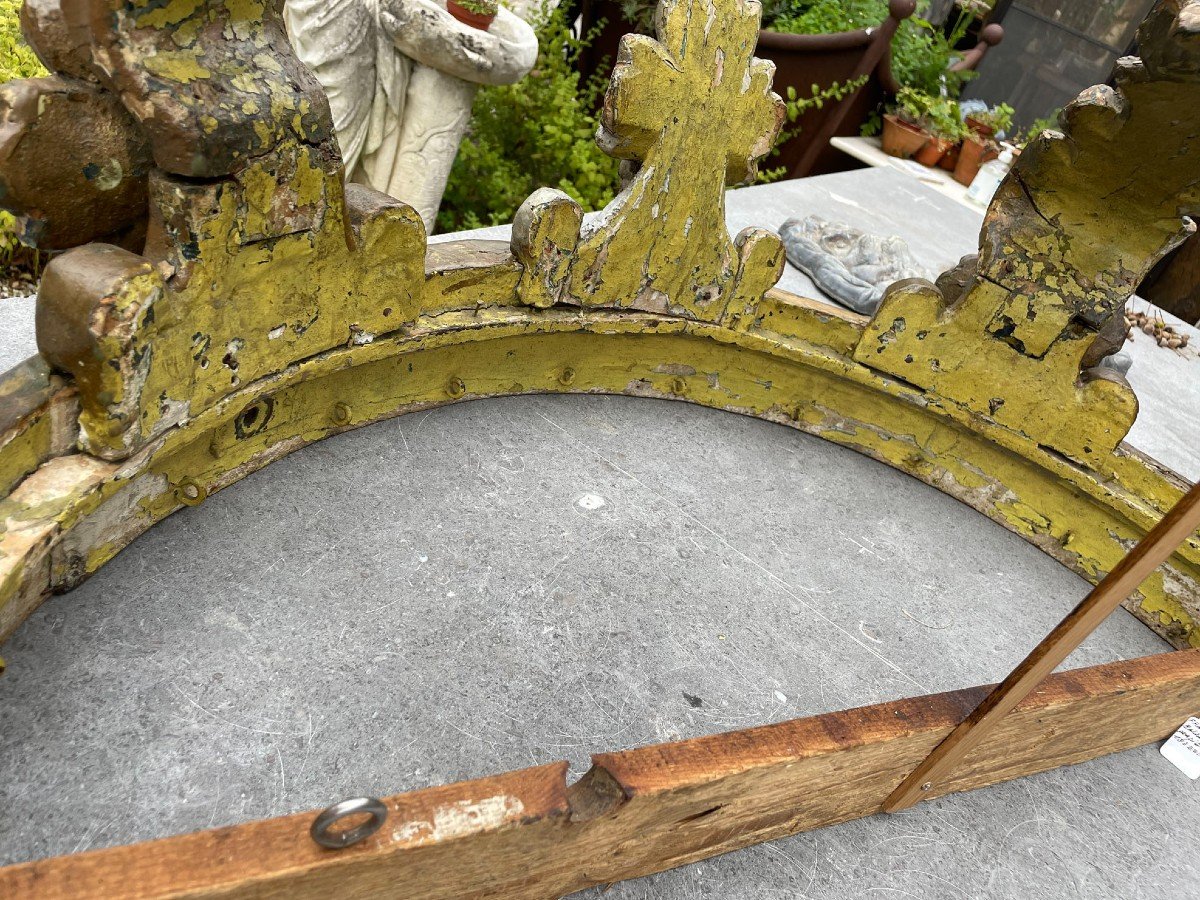 Couronne de lit française antique en bois -photo-4