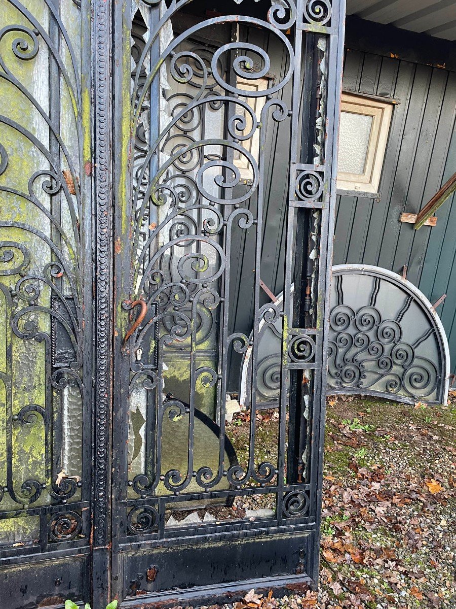 Antique Wrought Iron Double Doors.-photo-2