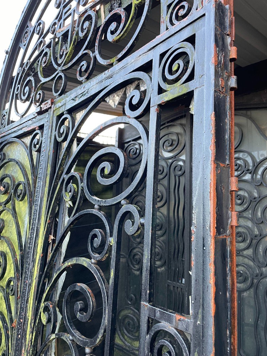 Antique Wrought Iron Double Doors.-photo-4