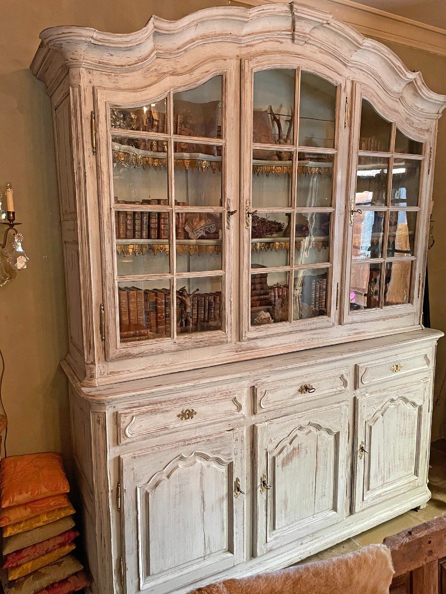 Antique French Oak Display Cabinet-photo-4