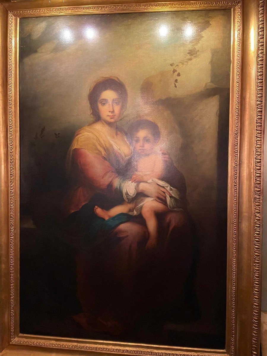 Antique Painting Madonna With Child 18th Century