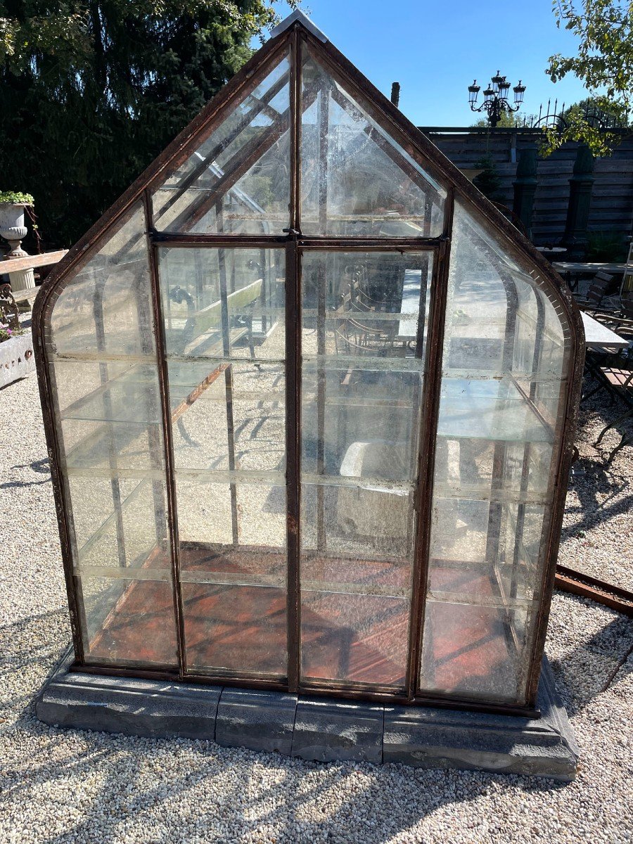 Small Antique Village Greenhouse Assembled With Original Materials-photo-2