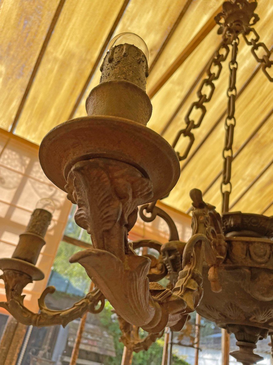 Exceptional Castle Chandelier Made Of Cast Iron-photo-3