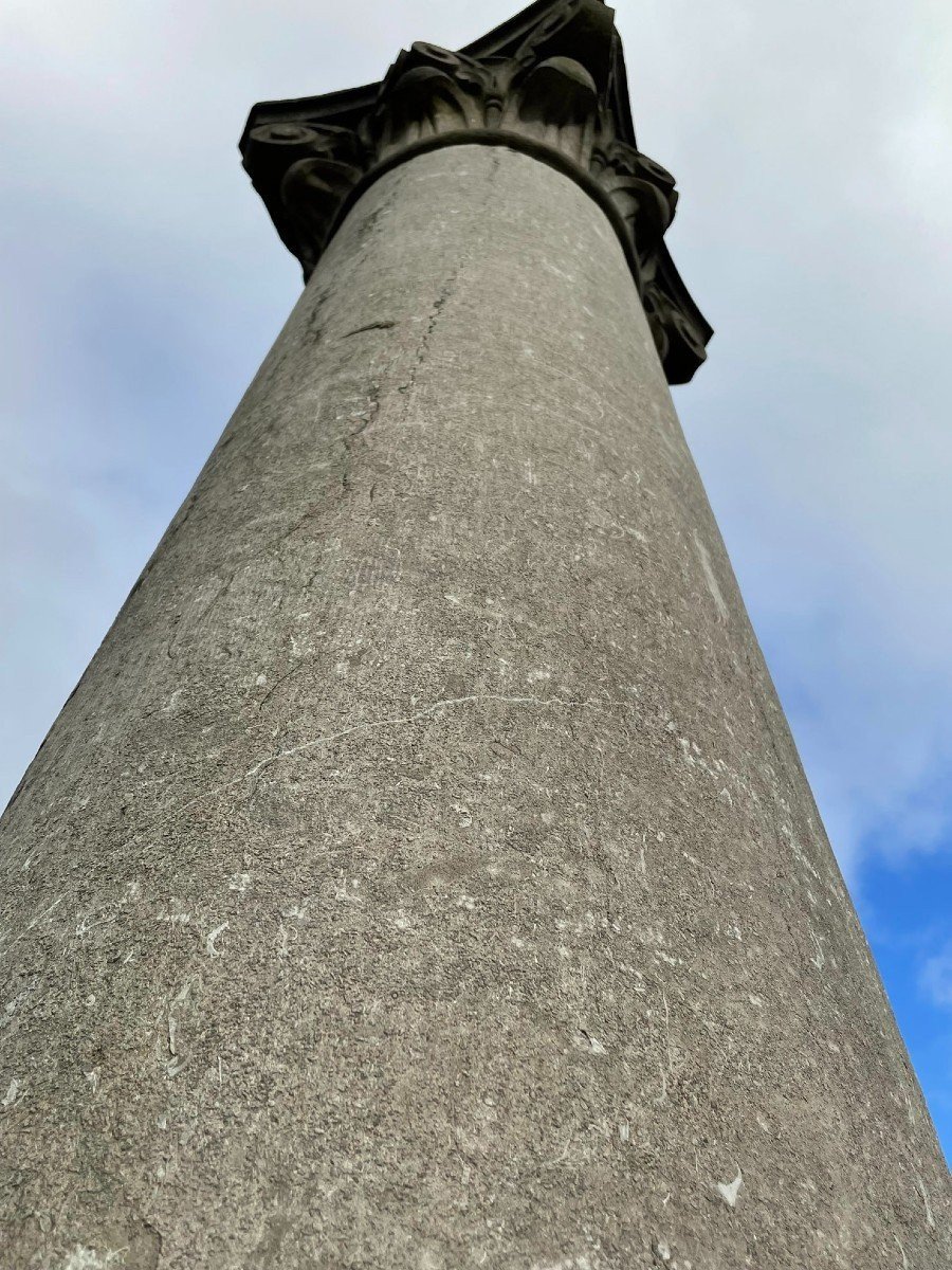 Rare Antique Castle Columns In Blue Stone-photo-4