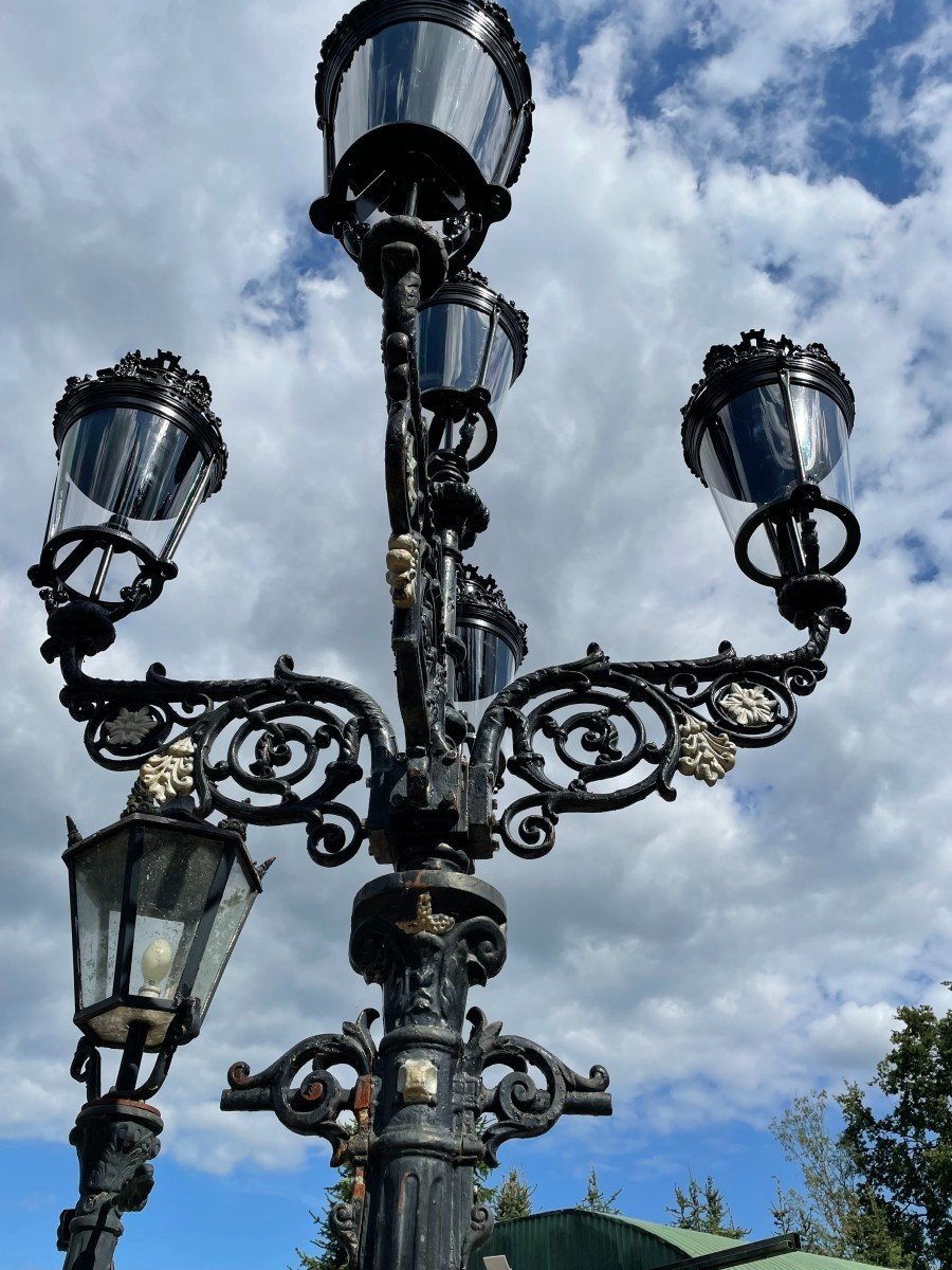 Antique Brussels Lamp Post With 5 Heads-photo-4