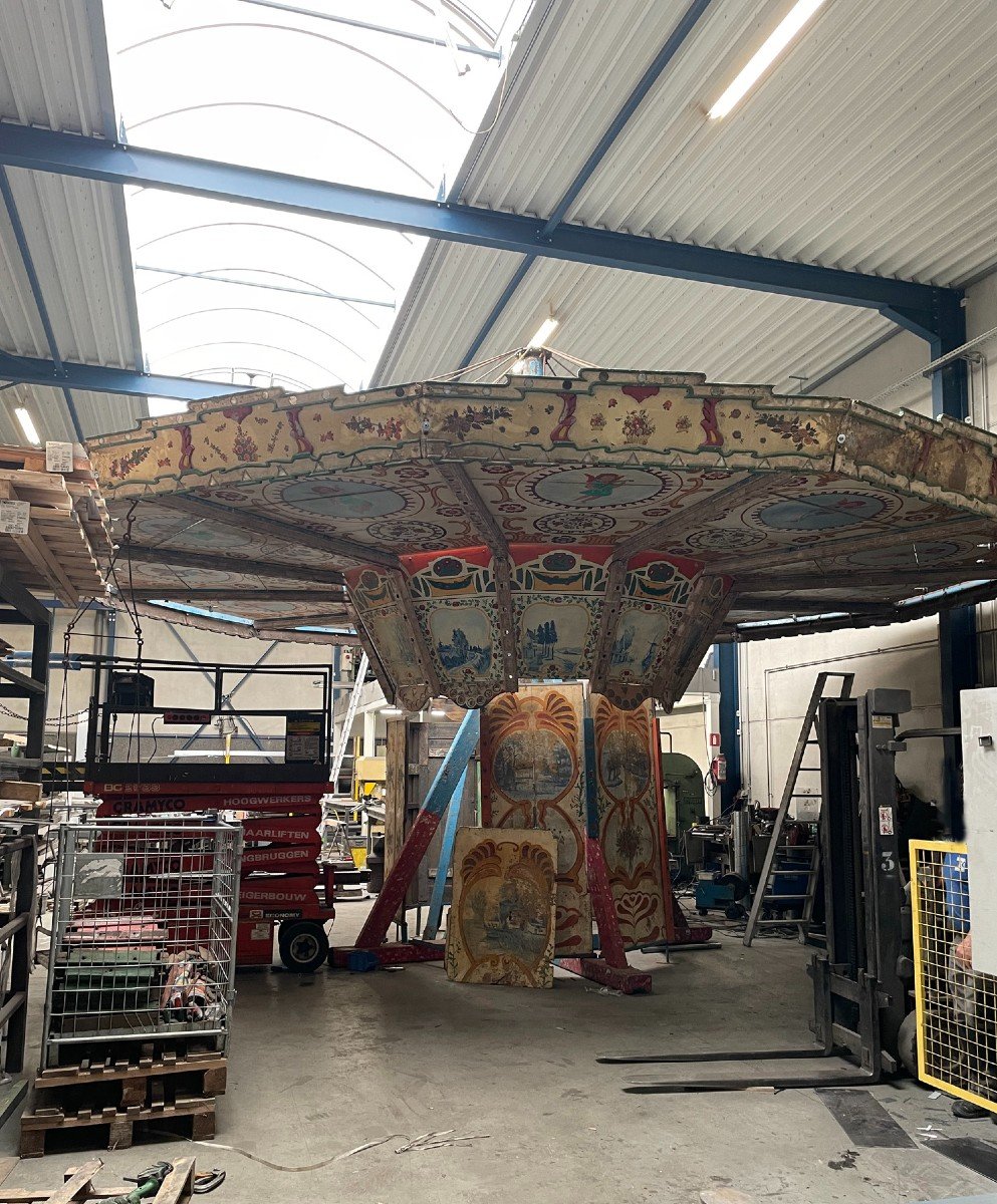 Exclusive Antique Wooden Dutch Merry-go-round, Fairground Carousel, 20th Century