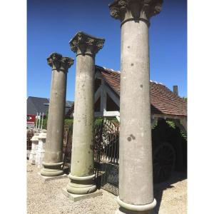 Antique Castle Columns In Blue Stone