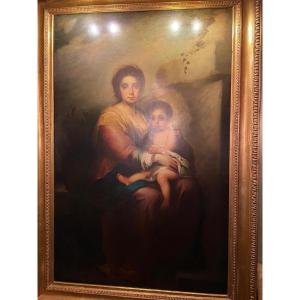 Antique Painting Madonna With Child 18th Century