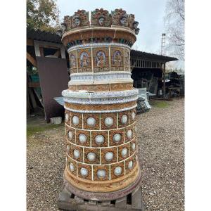 Antique Tiled Stove 19th Century