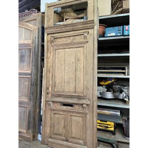 Antique Brussels Exterior Oak Door 19th Century